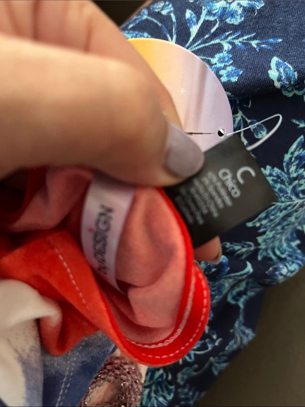 Love By Design Red, White & Blue Tie-Dye Knot Front Crop Top - Picture 6 of 6